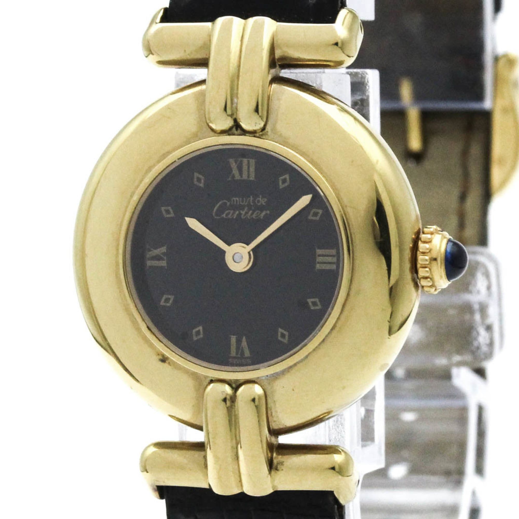 CARTIER Must Colisee Vermeil Gold Plated Ladies Watch 590002