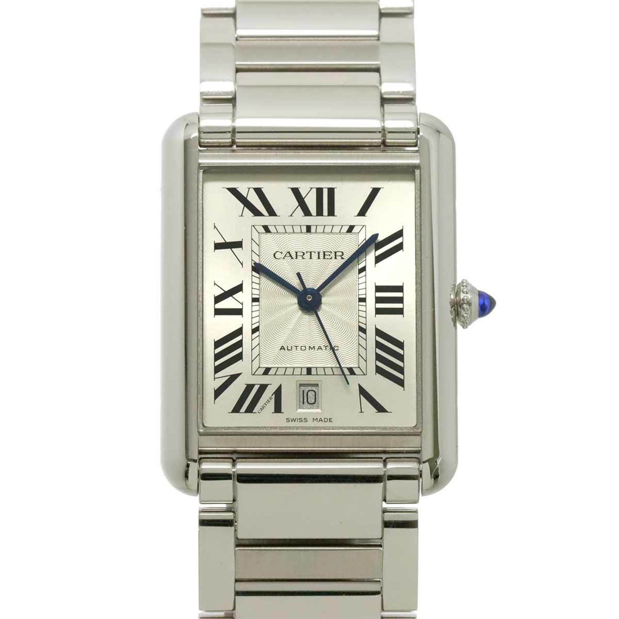 Cartier Tank Must XL WSTA0053 Men's Watch, Date, Silver, Automatic Movement