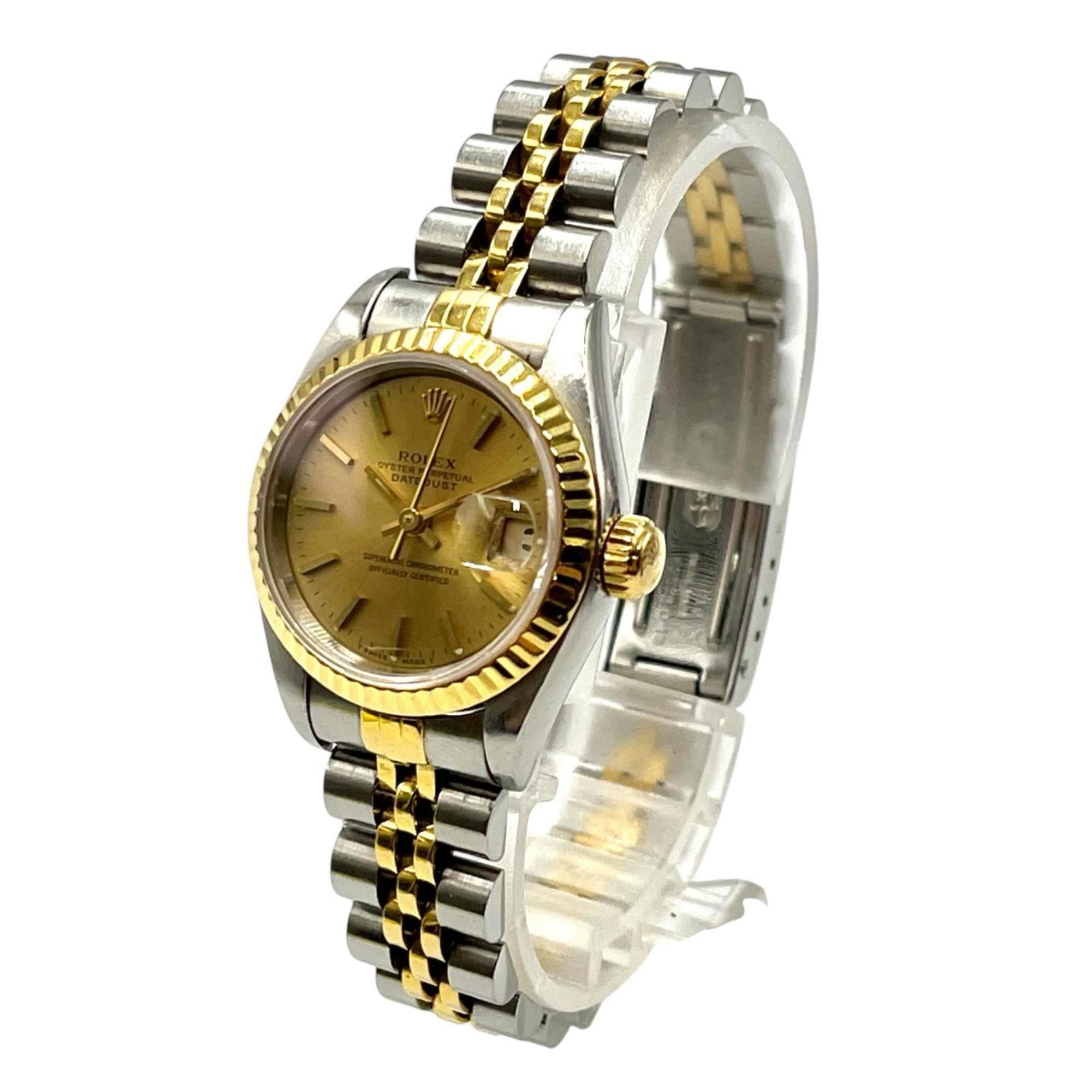 Rolex Datejust Automatic Watch 69173 Stainless Steel/Yellow Gold with Champagne Dial for Women
