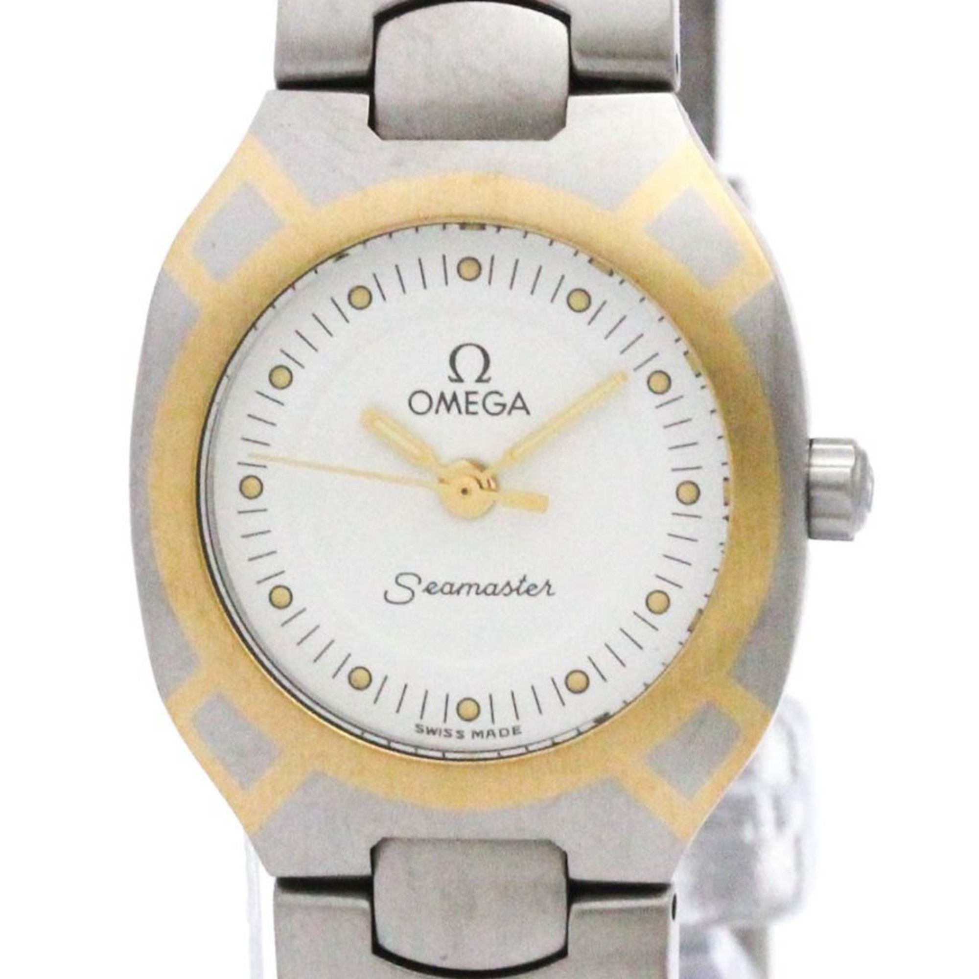 OMEGA Seamaster Polaris 18K Gold Steel Quartz Watch 796.1022 Polished