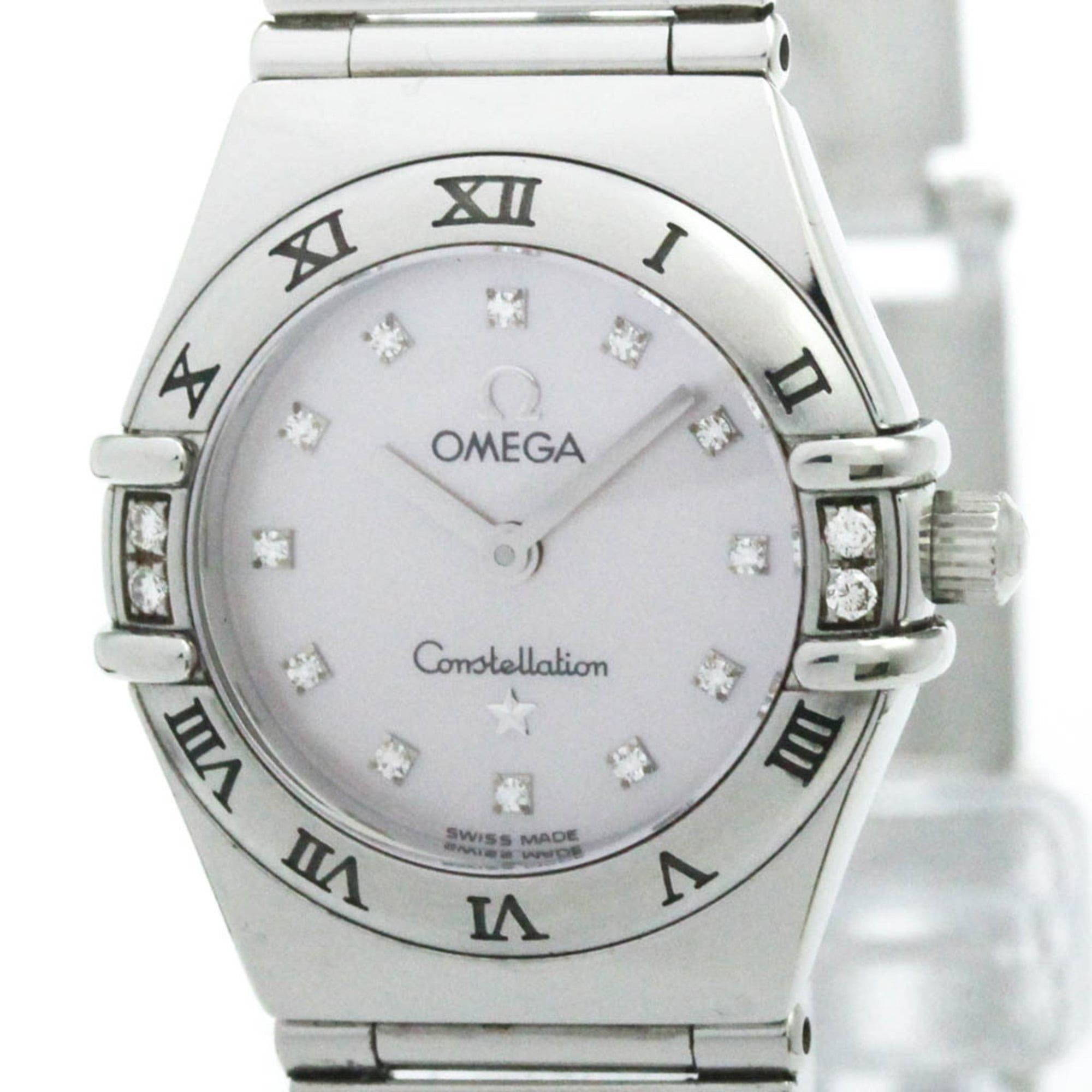 OMEGA Constellation Diamond MOP Dial Ladies Quartz Steel Watch 1567.66 Polished