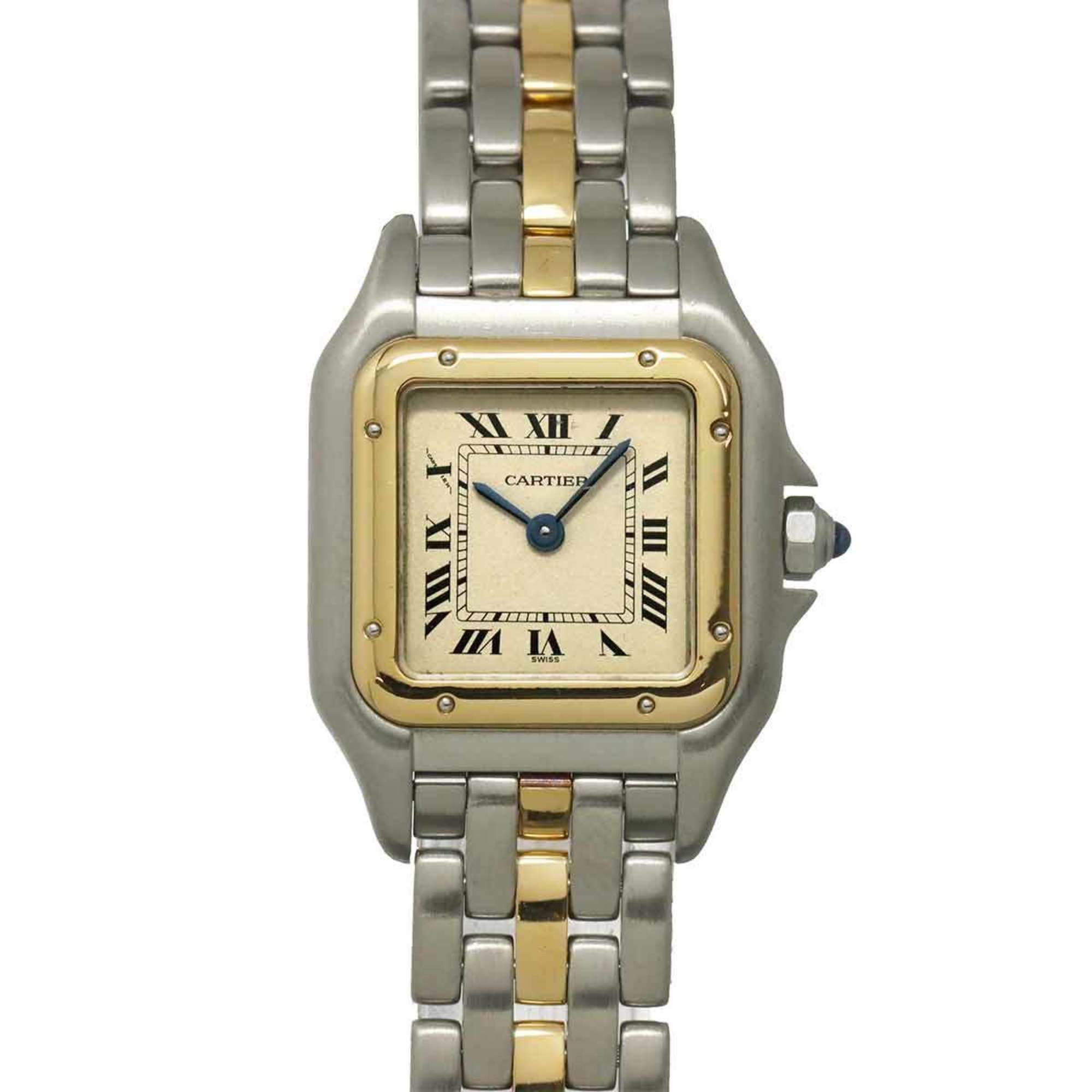 Cartier Panthere 1-Row Small Watch W25029B5, Two-tone Women's Watch, Ivory/YG Yellow Gold Quartz Mov