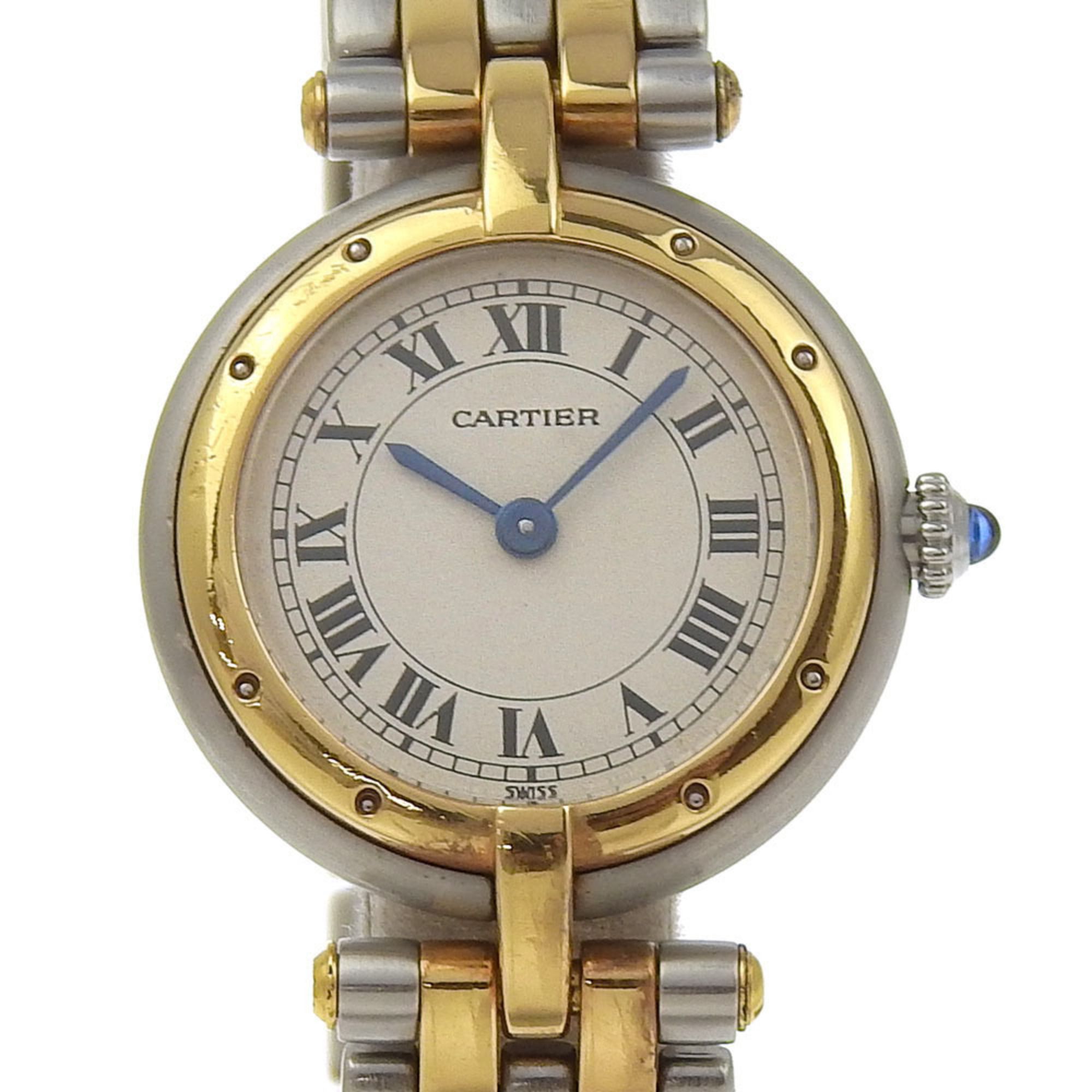 Cartier Panthere SM Round Watch 2-row Stainless Steel Quartz Analog Display Ivory Dial PANTHERESM Wo