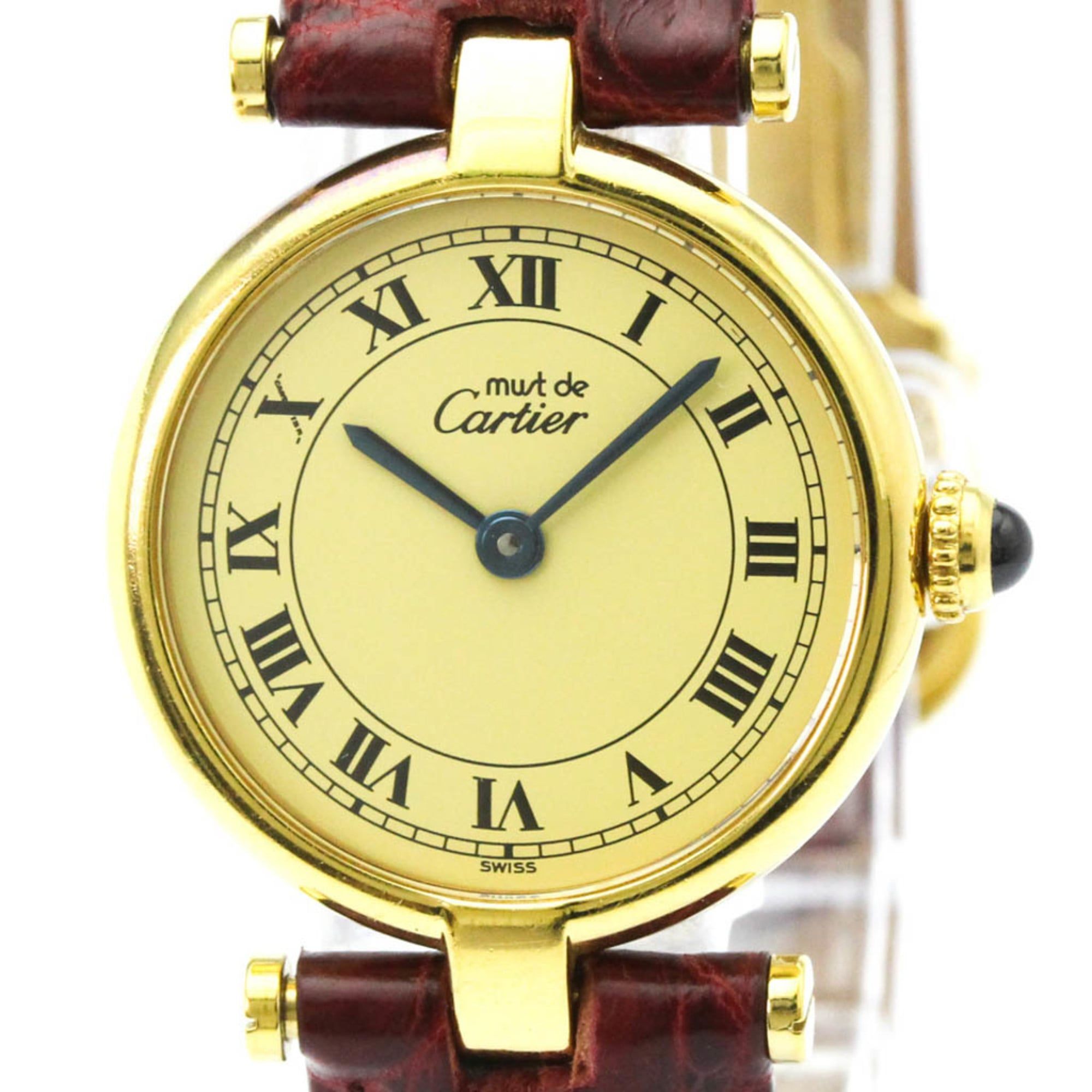 CARTIER Must Vendome Vermeil Gold Plated Quartz Ladies Watch