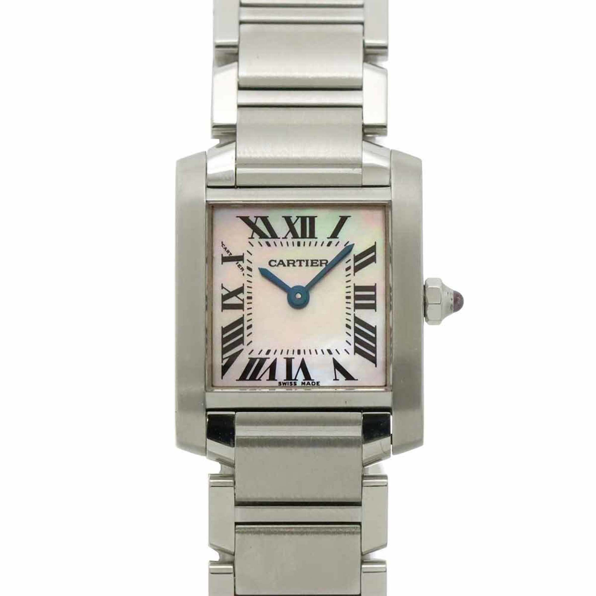Cartier Tank Francaise SM W51028Q3 Women's Watch, Pink Shell, Quartz Watch