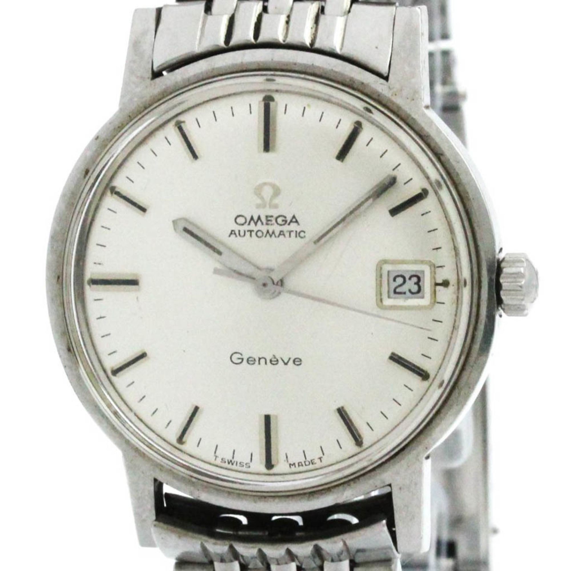 Vintage OMEGA Geneve Date Cal 565 Rice Bracelet Automatic Watch 166.070