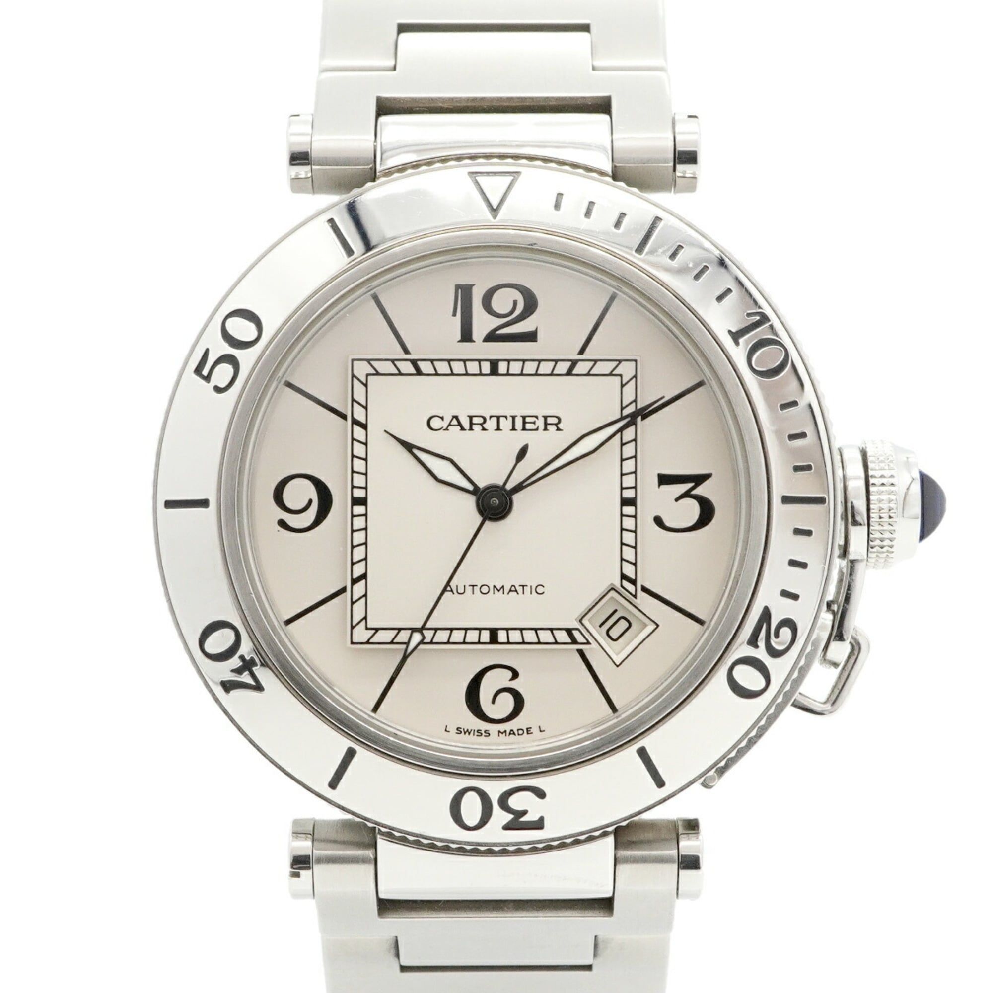 Cartier Pasha Seatimer W31080M7 Silver Dial Men's Watch