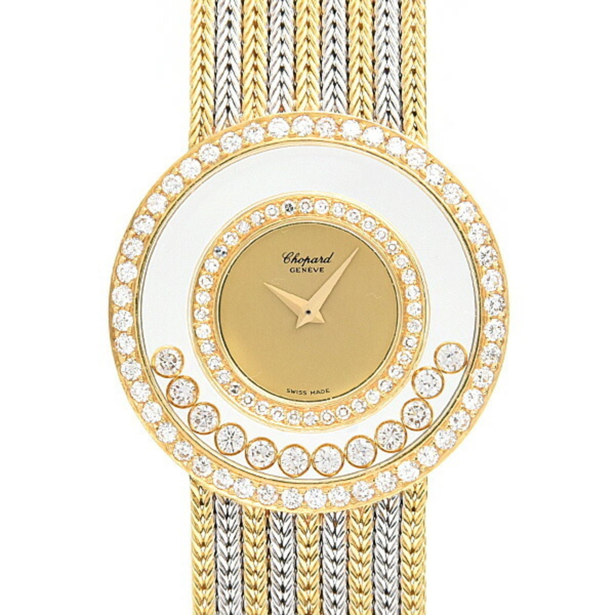 Chopard Men's Happy Diamonds Watch with Double Diamond Bezel, 12 Moving Diamonds, Gold 750YG x WG, 2