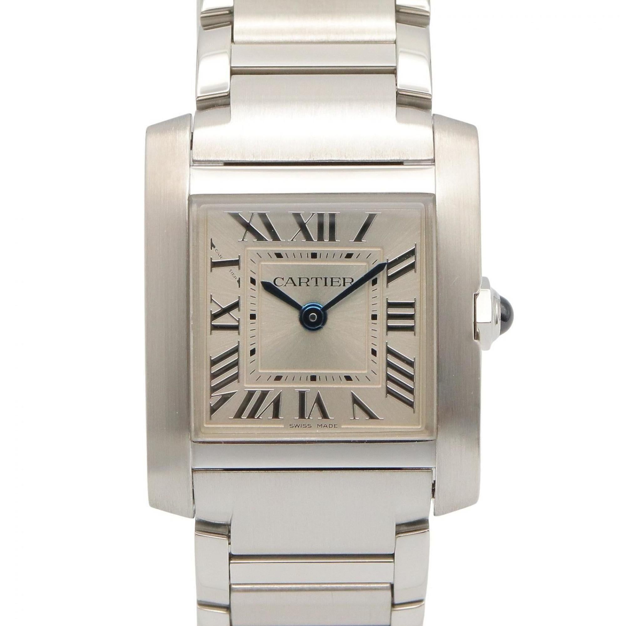 Cartier Tank Française SM Watch, Stainless Steel, Ladies, Silver Tone, WSTA0065