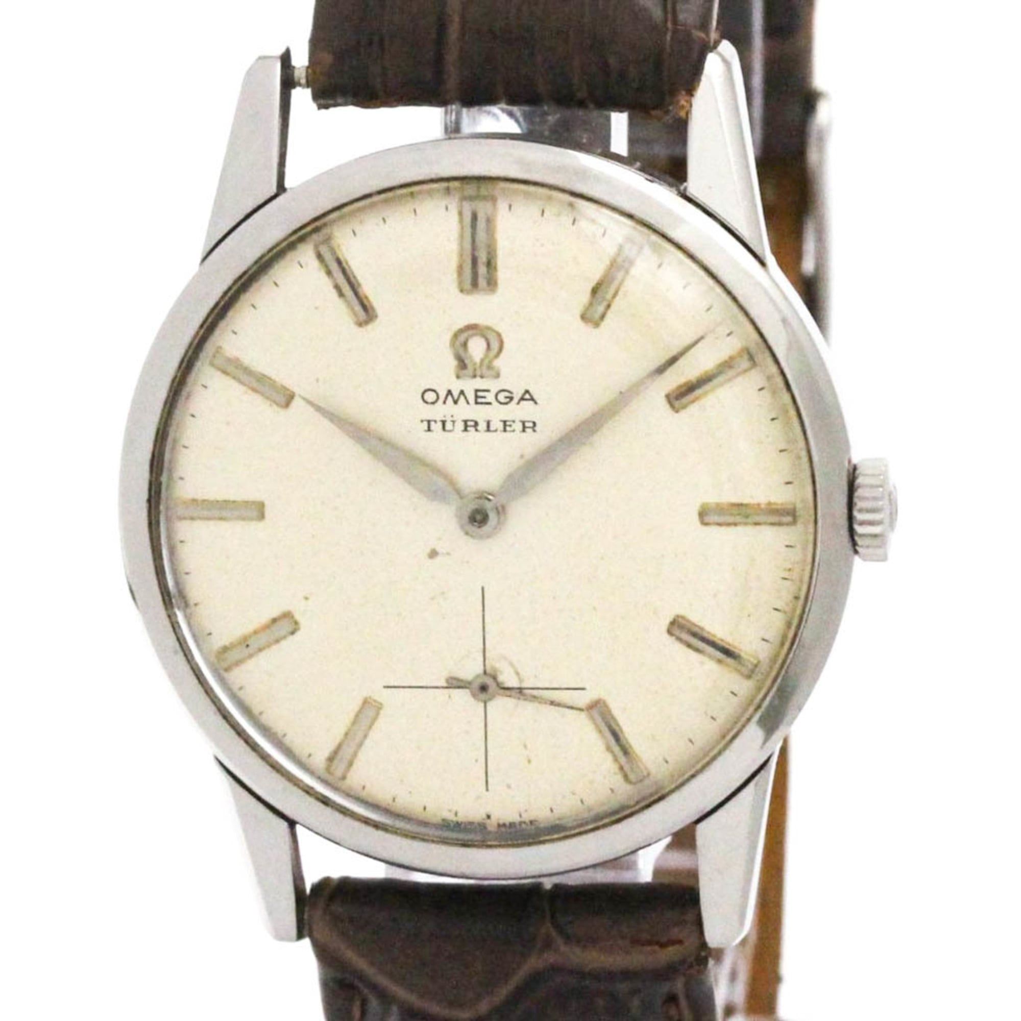 OMEGA Cal.268 Stainless Steel Hand-Winding Mens Watch 14713 Vintage