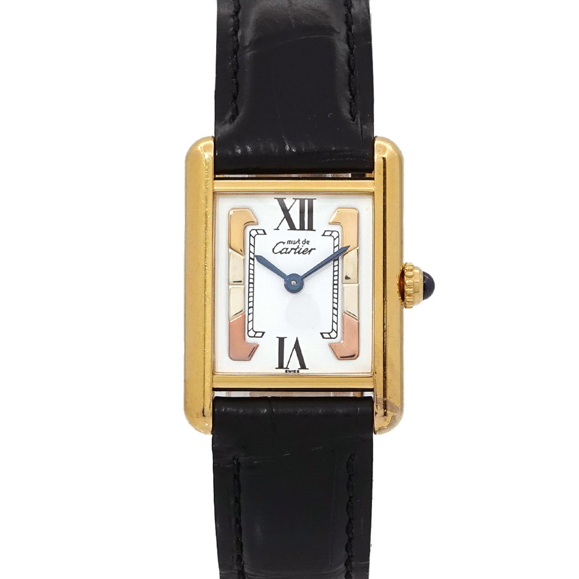 Cartier Must Tank SM Vermeil W1006354 Women's Watch, White, SV925 Quartz Movement