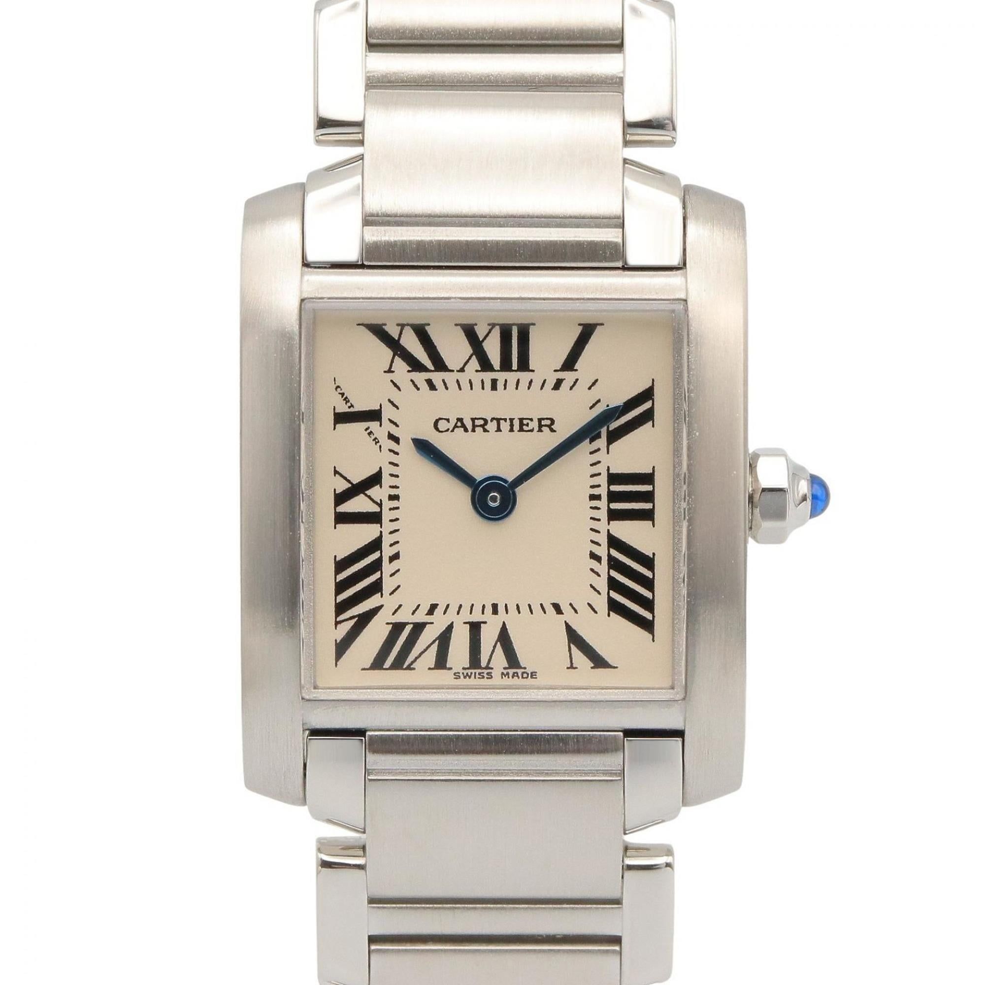 Cartier Tank Française SM Watch, Stainless Steel, Ladies, Ivory (W51008Q3)