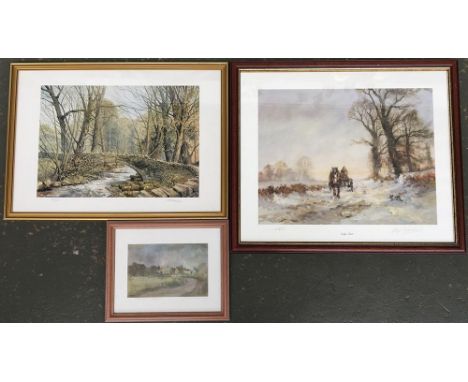 Three limited edition landscape prints: signed and numbered in pencil, the artists Graham Dodd, A Grave, and Alwyn Crawshaw 