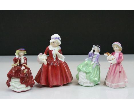 Four Royal Doulton ceramic figurines to include; Lavinia HN1955, Top O' the Hill HN3499, My First Figurine HN3424 &amp; Top O