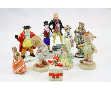 Mixed collection of ceramic Figurines to include; Enesco Mabel Lucie Atwell, Beswick Beatrix Potter "Samuel Whiskers", Doulto