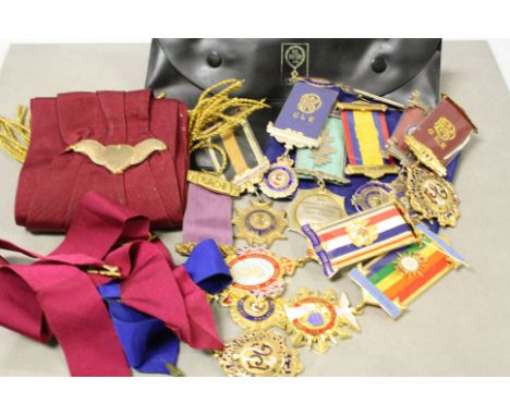 Collection of vintage RAOB badges, Sash etc to include Hallmarked Silver examples