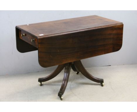 Regency mahogany sofa table with single drawer