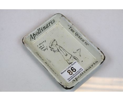 Advertising - Vintage Enamel Dish / Tray ' Apollinaris Table Water '