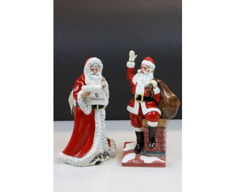 Two large Royal Doulton ceramic Santa Claus models to include; HN4175 &amp; HN3399, tallest approx 24cm