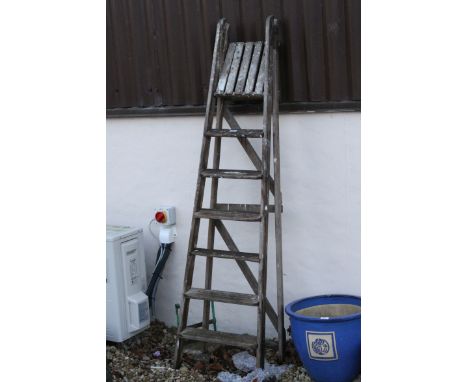 Vintage set of wooden step ladders