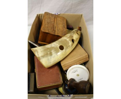 Collection of mainly Smoking related collectables to include; Pipes, tins, Lighters, Horn Pipe rack, snuff box, cigarette box
