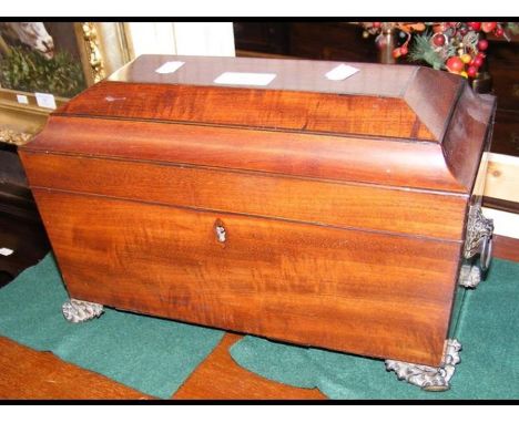 A Victorian mahogany tea caddy