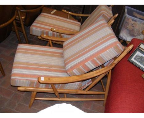 A retro light Ercol easy chair