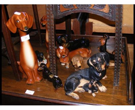 Assorted ceramic Dachshunds - Jena and other makes  