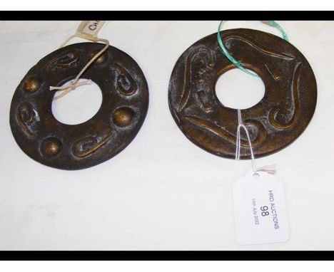 A Chinese bronze Bi-Disc - 19th century - together with one other CONDITION REPORTCondition disclaimerOur team of trusted exp