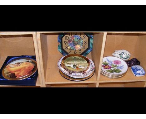 Five Spode Garden Flowers plates together with various other ceramics etc. - on two shelves