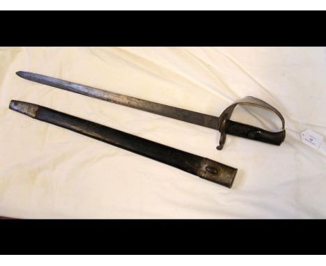 An antique sword with leather scabbard - 82cm long CONDITION REPORTCondition disclaimerOur team of trusted experts are on han