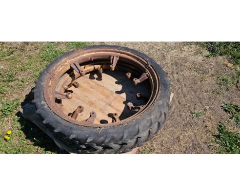 A pair of Ferguson row crop wheels