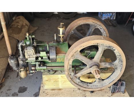 A Crossley PE60 open crank 4 hp stationary engine, with repaired block