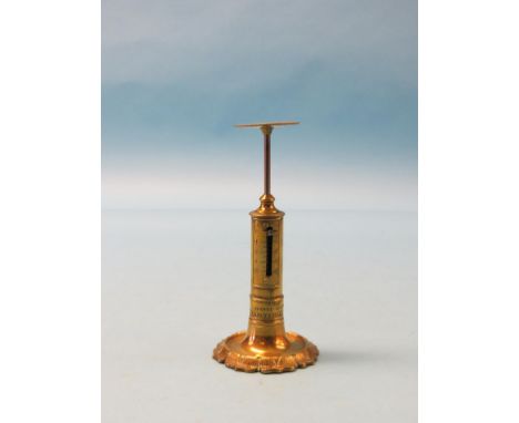 An early Victorian brass "candlestick" letter balance, R. W. Winfield, Birmingham, 1840, 7in. - good condition