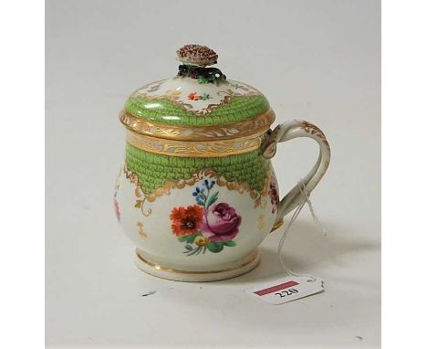 A 19th century continental porcelain custard cup and cover, having gilt and floral decorationCondition report: Vienna mark.Fi