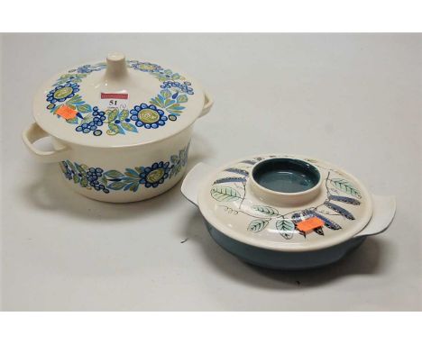 A Figgjo Flint china tureen and cover, circa 1950s; together with a Poole Pottery tureen and cover (2)