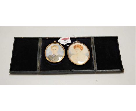 English school, early 20th century, overpainted head &amp; shoulders portrait miniature of a lady, 10 x 8cm; together with an