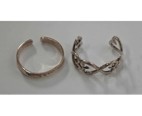 A Tiffany &amp; Co 925 STYLE silver bangle; and one other of double-heart design (2)Condition report: Probably copies.