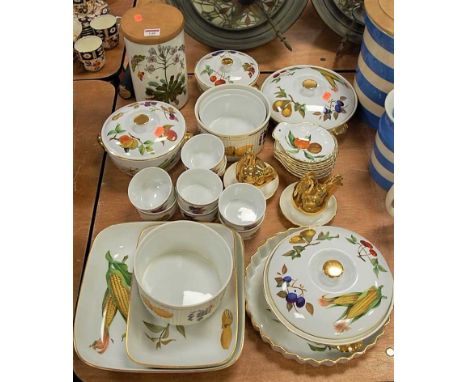 A collection of assorted Royal Worcester tablewares, in the Evesham pattern