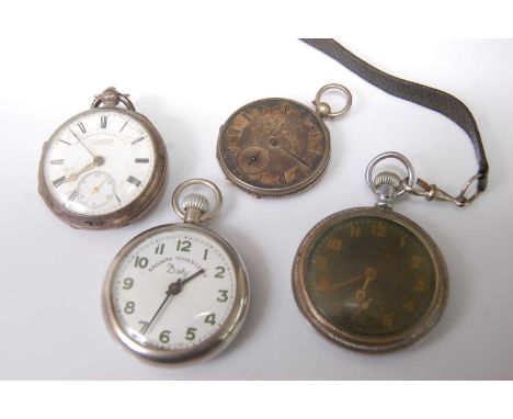 A gent's silver cased open faced pocket watch 'The Express English Lever', the white enamel dial signed J.G. Graves of Sheffi