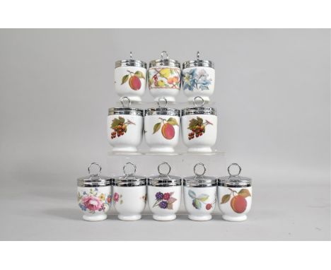 A Collection of Eleven Royal Worcester Egg Coddlers 