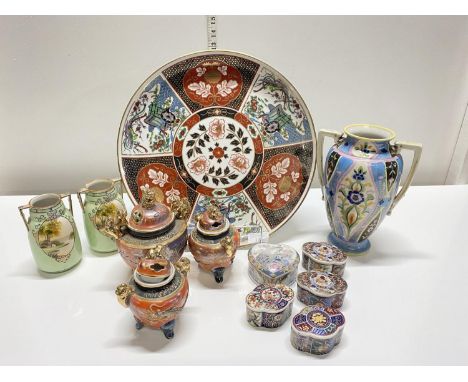 A job lot of Oriental ceramics including Noritake, shipping unavailable