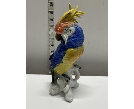 A vintage ceramic figure of a cockatiel h28cm , shipping unavailable