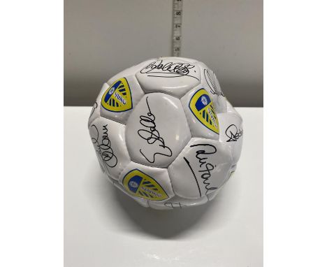 A collectible facsimile signed Leeds United football