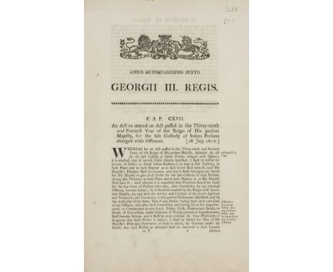 NO RESERVE Mental health.- A group of 15 acts of parliament relating to the treatment of mental health and asylums &amp;c., w