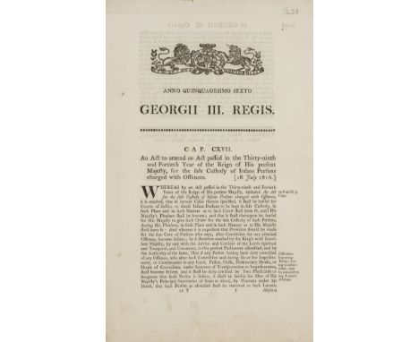 NO RESERVE Mental health.- A group of 15 acts of parliament relating to the treatment of mental health and asylums &amp;c., w