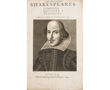 Shakespeare (William).- [2 facsimile engraved copies of the Droeshout portrait of Shakespeare for the First Folio], 1 sheet w