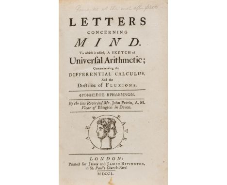 Mathematics.- Petvin (Rev. John) Letters Concerning Mind. To which is added, a Sketch of Universal Arithmetic, pp.173-174 pri