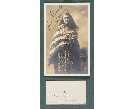 Shackleton (Sir Ernest Henry, Antarctic explorer, 1874-1922) &amp; Princess Iwa (Maori singer).- Autograph Album of cut signa