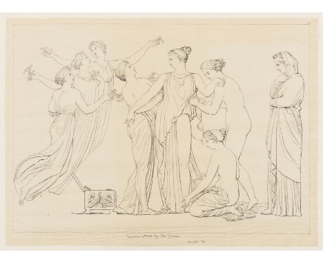 Flaxman (John), After. Album of 48 tracings after original drawings by Flaxman, with manuscript half-title page that reads 'A